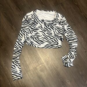 SHEIN Black and White Zebra Print Blouse